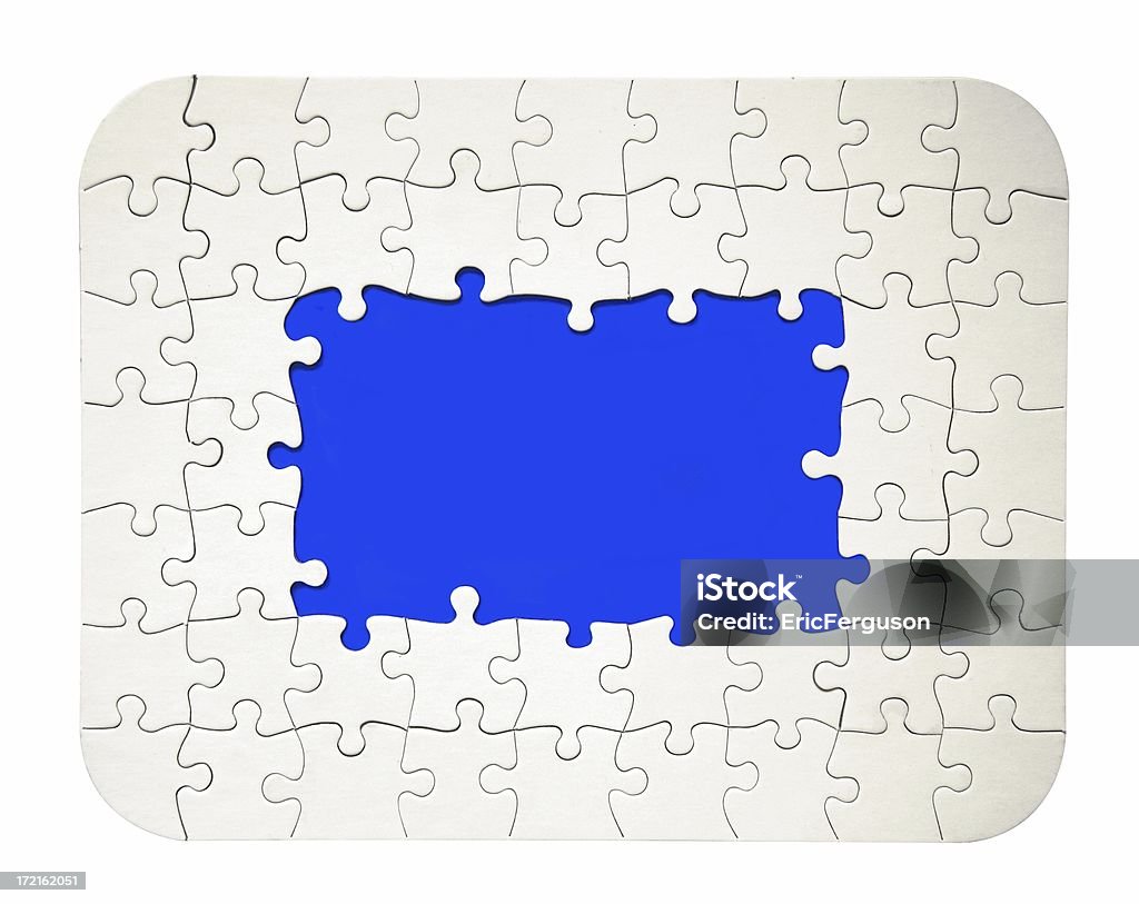 Puzzle Frame Frame your favourite puzzling subjects in this thick puzzle frame with contrasting blue background that can be keyed out in a jiffy.  This is a real blank white craft puzzle!   Above Stock Photo