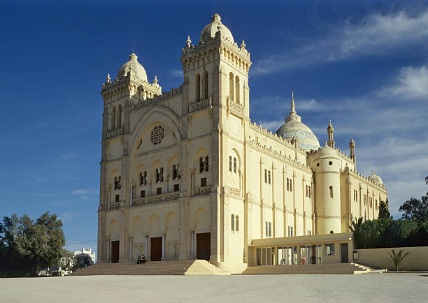 cattedrale di san luigi, cartagine, tunisia - king louis ix foto e immagini stock