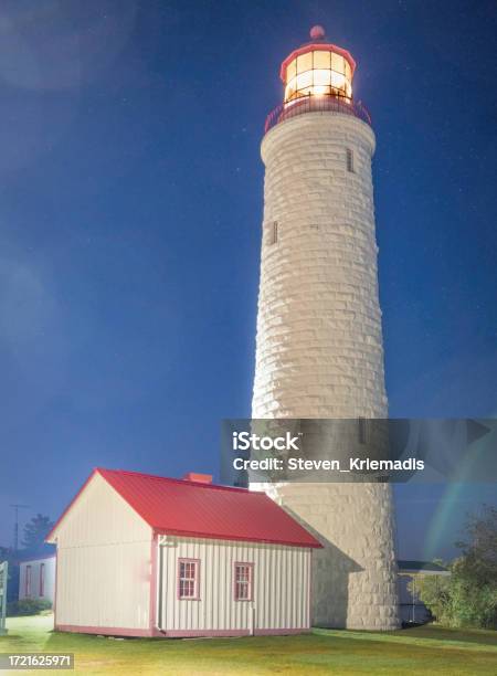 Lighthouse On The Shore Of Lake Huron Stock Photo - Download Image Now - Architecture, Beach, Beacon