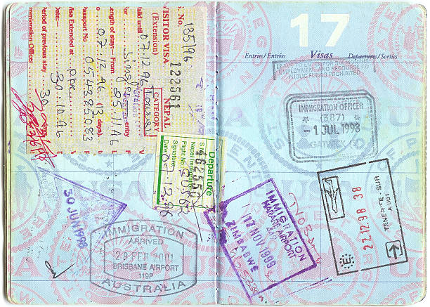 World Passport Stamps stock photo