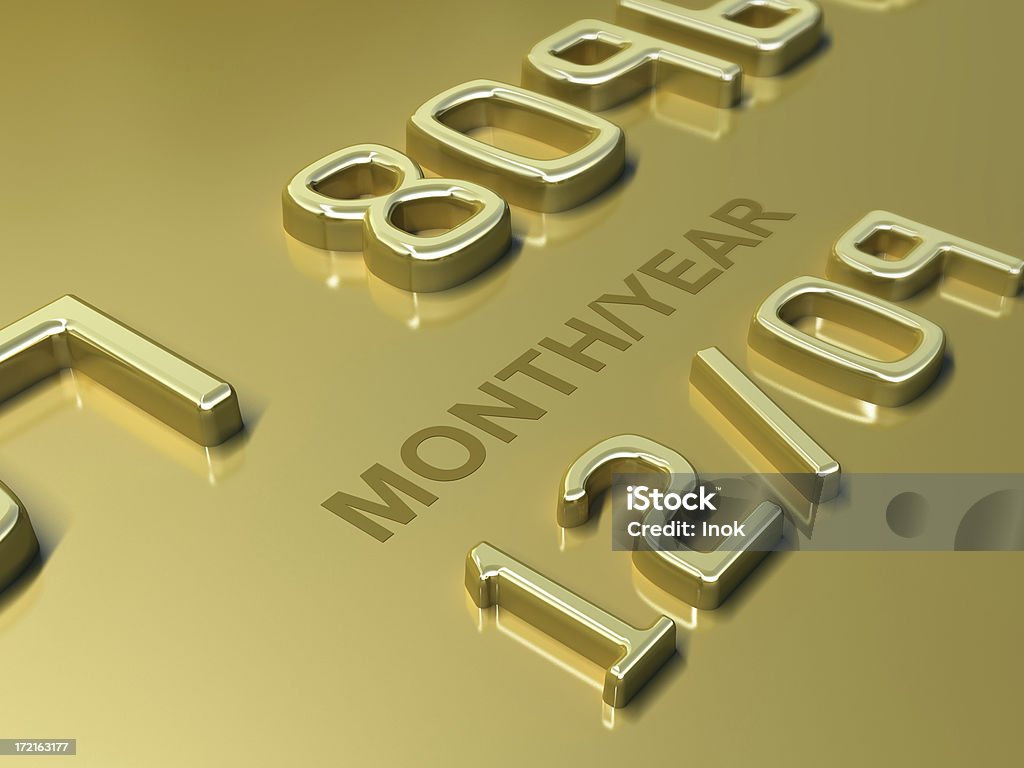 Close up of a gold credit card Business illustration Banking Stock Photo