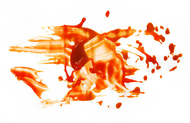 Tomato ketchup smeared grunge background Grungy messy background barbeque sauce photos stock pictures, royalty-free photos & images