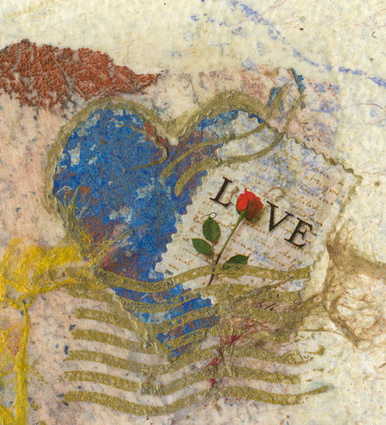 the word love and two hearts on a red background