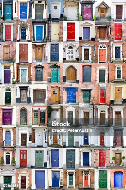 Seventytwo Doors Stock Photo - Download Image Now - Front Door, UK, Large Group Of Objects