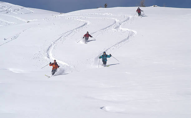 proszek dzień - telemark skiing zdjęcia i obrazy z banku zdjęć