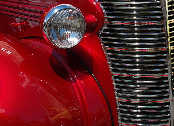 Auto Grill and Headlight stock photo