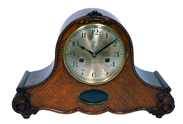 istock Antique wooden clock, isloated on white 172164179