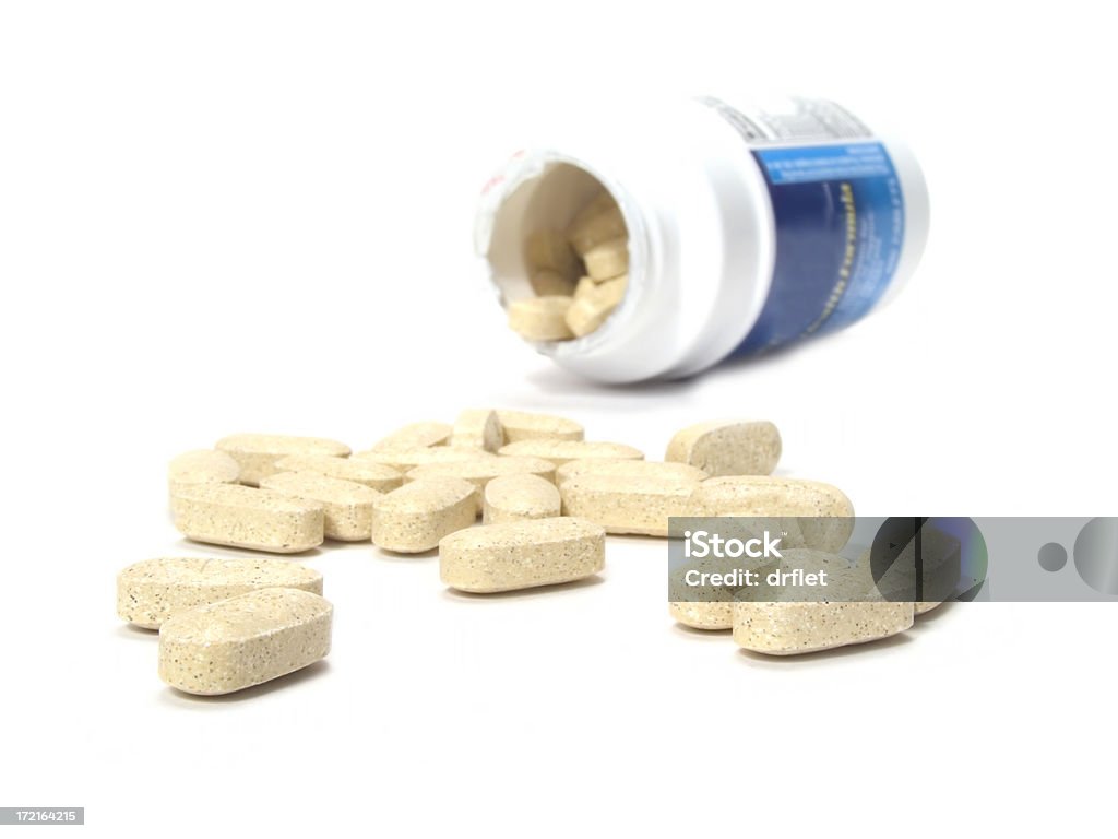 Bouteille de vitamines - Photo de Acide ascorbique libre de droits