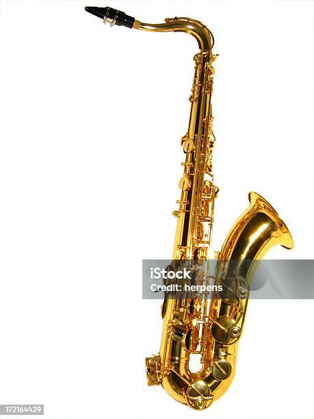 Saxofone Tenor Isolado - Fotografias de stock e mais imagens de Saxofone - Saxofone, Figura para recortar, Saxofone Tenor