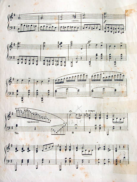 grungy sheet music stock photo