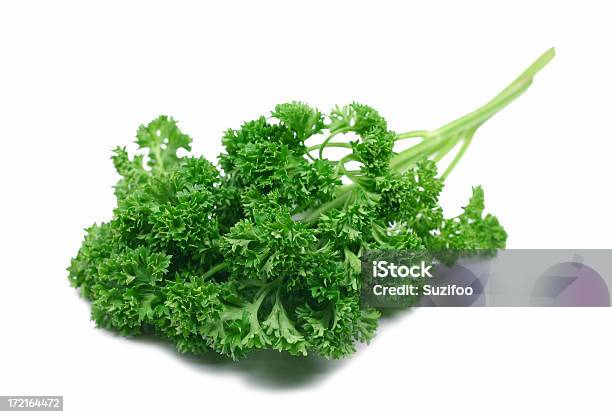 Curly Parsley Stock Photo - Download Image Now - Close-up, Cut Out, Extreme Close-Up