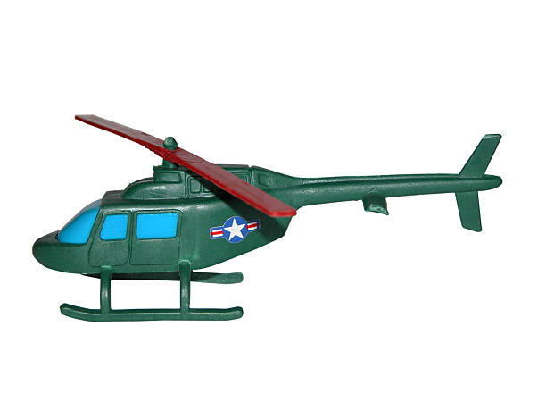 Plastic Helicopter w/ path stock photo