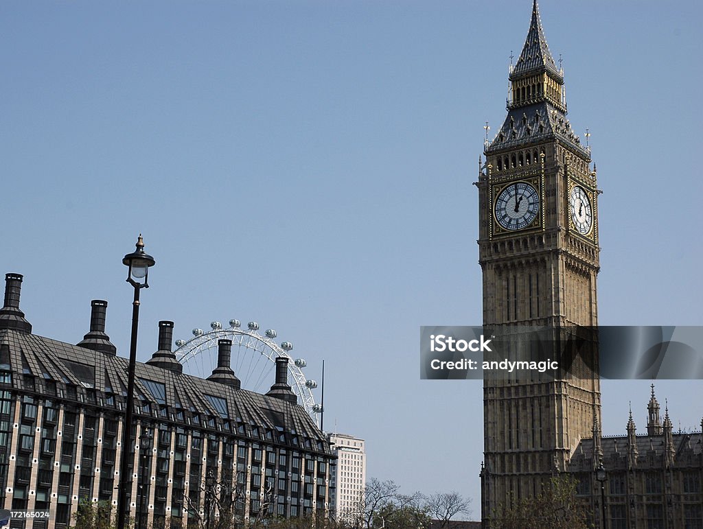 El Big Ben y el Ojo de Londres - Foto de stock de Aire libre libre de derechos