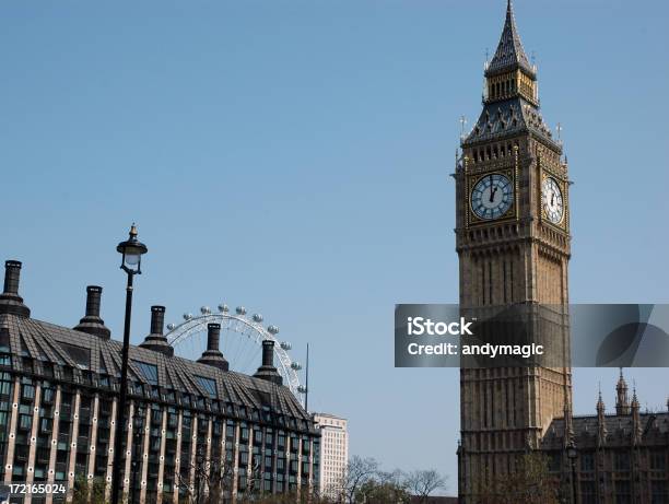 El Big Ben Y El Ojo De Londres Foto de stock y más banco de imágenes de Aire libre - Aire libre, Arquitectura, Big Ben