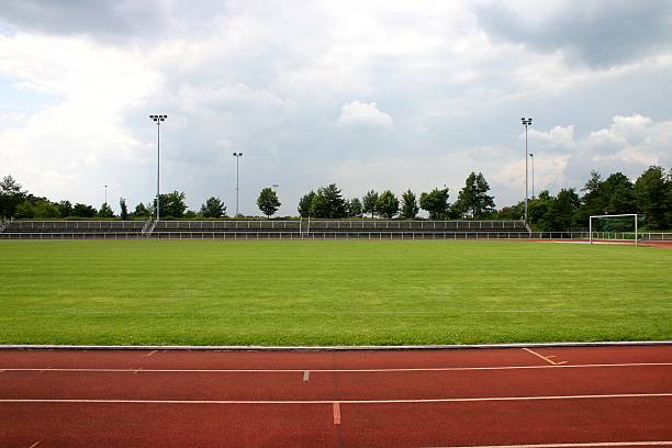 istock Stadium with running track around outside 172165028