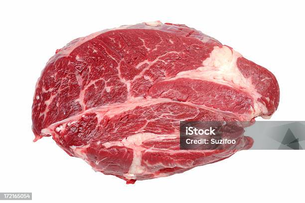 Beef Chuck Roast Stock Photo - Download Image Now - Pot Roast, White Background, Marbled Effect