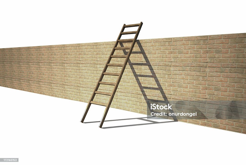 Ladder Concept [ ll ] Wall and Ladder Ladder Stock Photo