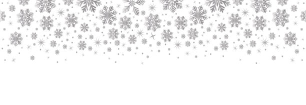 istock Golden snowflakes seamless border.Snowflakes falling.Christmas decoration with golden falling snow.Winter background. 1721652491