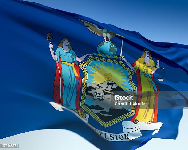 Foto de Bandeira De Nova York e mais fotos de stock de Bandeira - Bandeira, Estado de Nova York, Bandeira do estado de Nova York