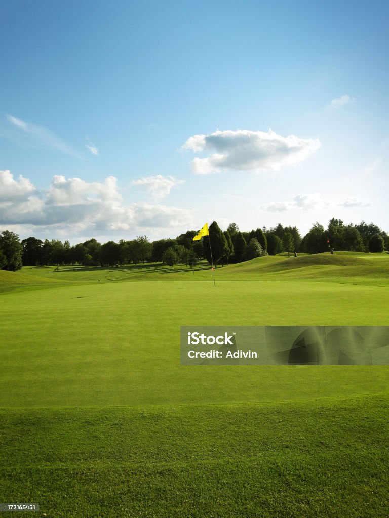 Campo de golfe e céu de nice - Foto de stock de Ajardinado royalty-free