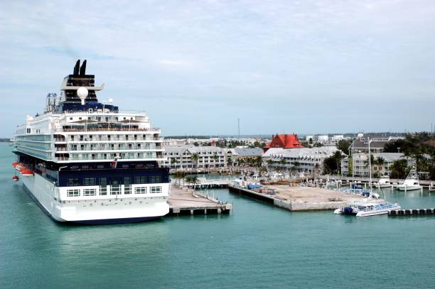 A cruise ship docked in Key West.