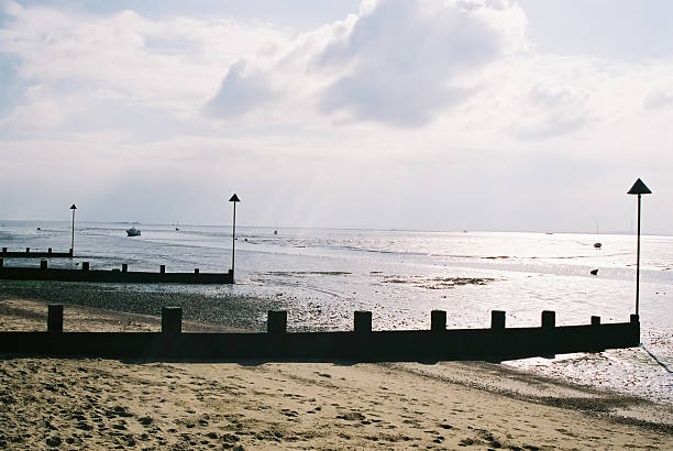 Beach (with the tide out) stock photo