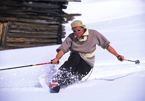 テレマルク - telemark skiing ストックフ��ォトと画像