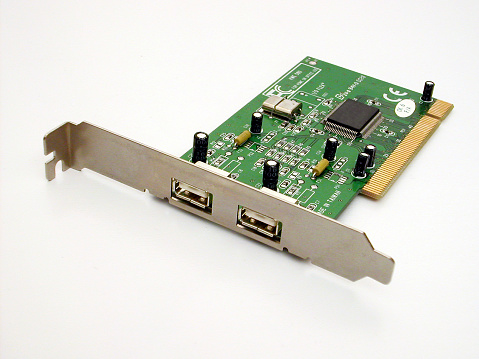 isolated image of a usb pci computer card.  if you use this please let me know