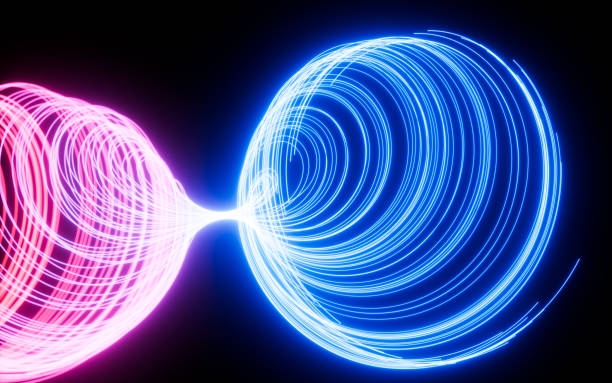istock Abstract glowing particles trail, magic glow energy motion particles. 1721658503
