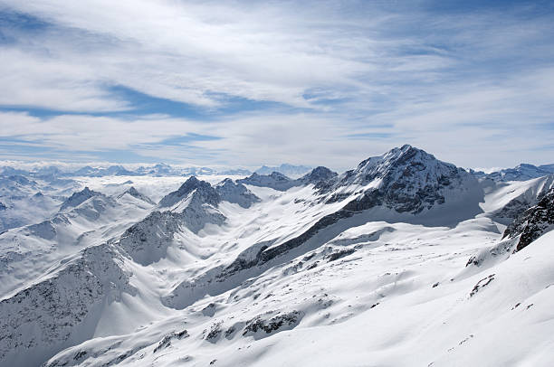 Snow Covered Mountains stock photo