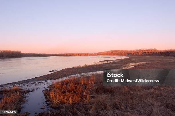 Río Platte Foto de stock y más banco de imágenes de Nebraska - Nebraska, Río Platte, Puesta de sol