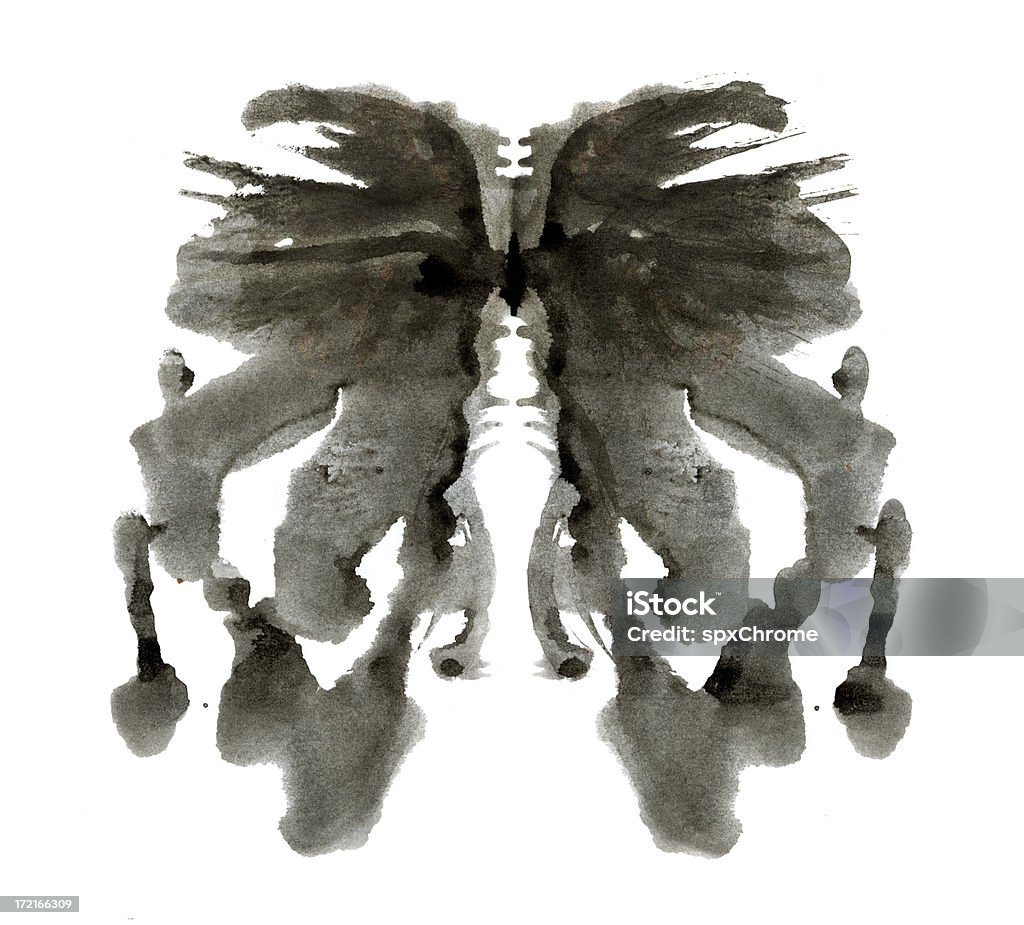 잉크에도 블롯 - 로열티 프리 Rorschach Test 스톡 사진