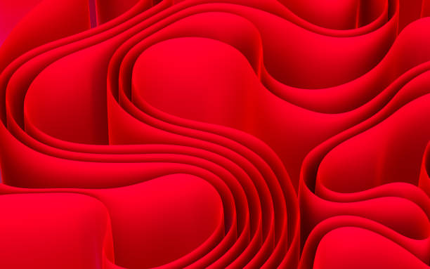 Abstract flowing curves, folded ribbons, fashion wallpaper with wavy layers. Abstract flowing curves, folded ribbons, fashion wallpaper with wavy layers. Digital drawing. ribbon flow stock pictures, royalty-free photos & images