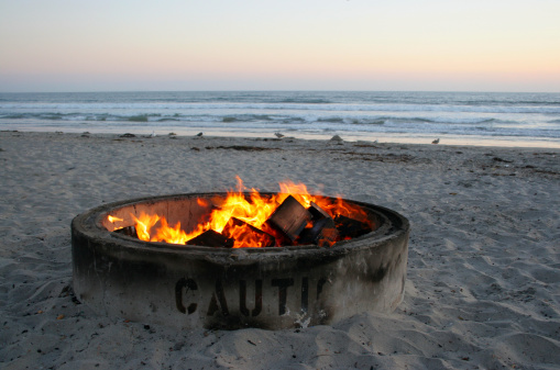 Fire pit at the Silver Strand State Beach