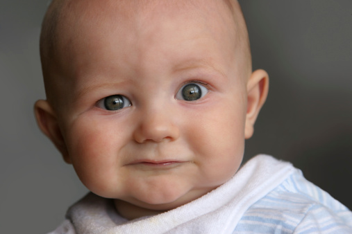 Portrait of a baby with a curious expression!