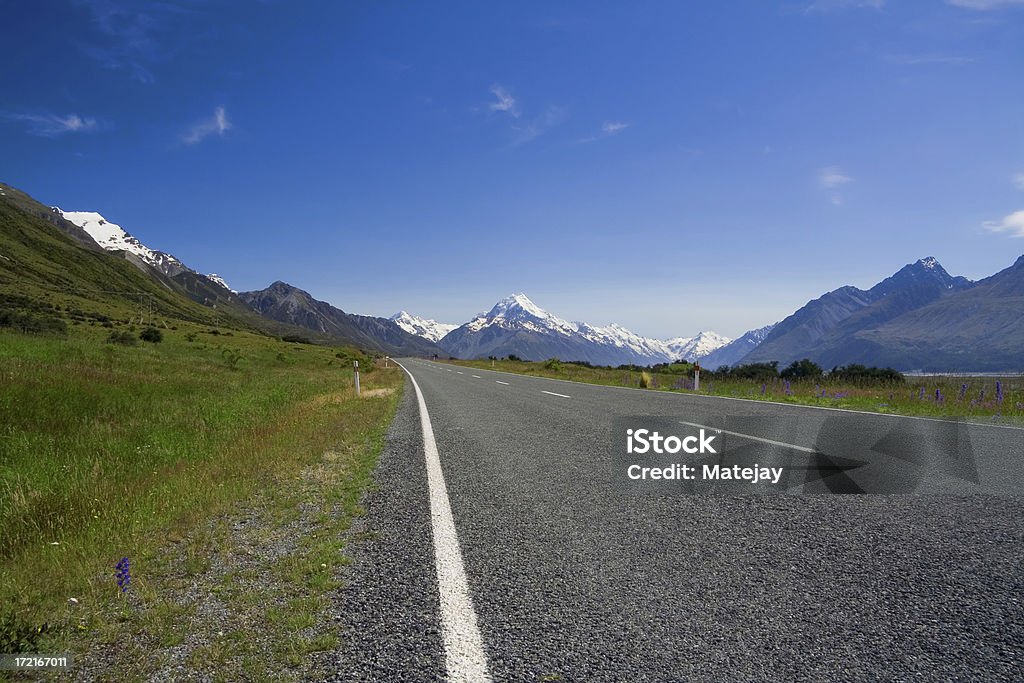 Road in Mt. Cook - Lizenzfrei Anhöhe Stock-Foto