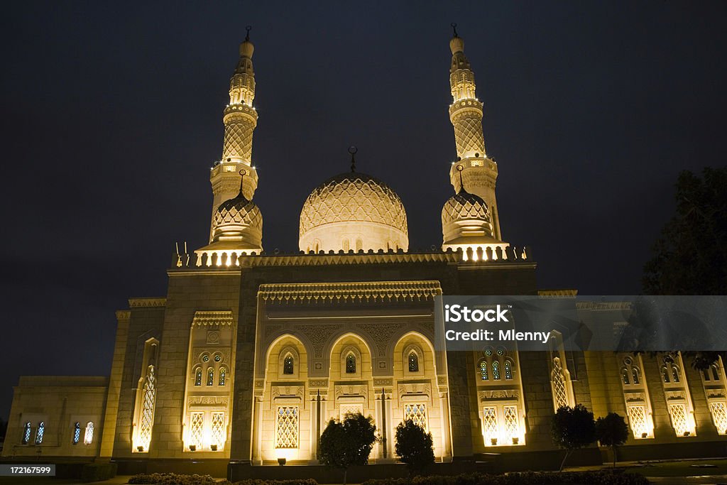 Mesquita Jumeirah Dubai à noite II - Royalty-free Arcaico Foto de stock