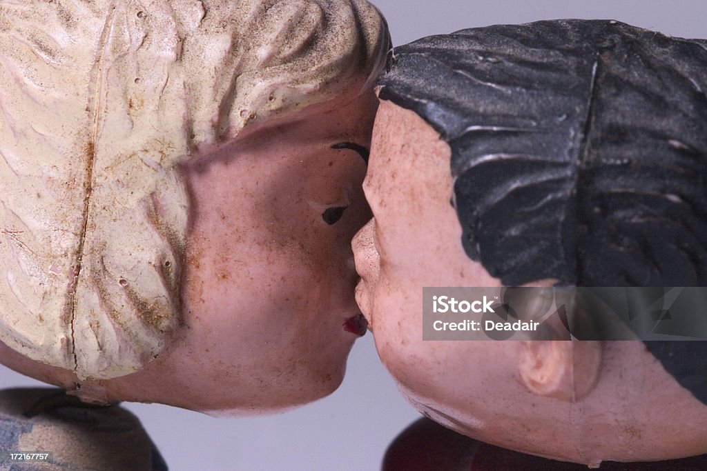 Antique Kissing Dolls - "Love"  Child Stock Photo