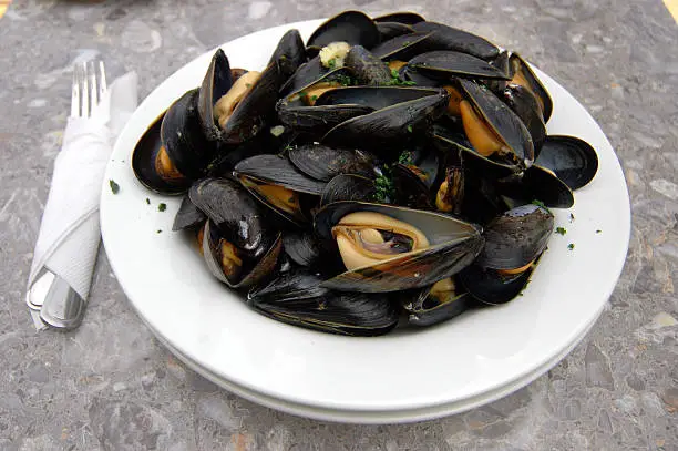Photo of steamed mussles
