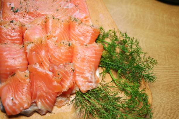 gravlax - salmon fillet gravlax dill zdjęcia i obrazy z banku zdjęć