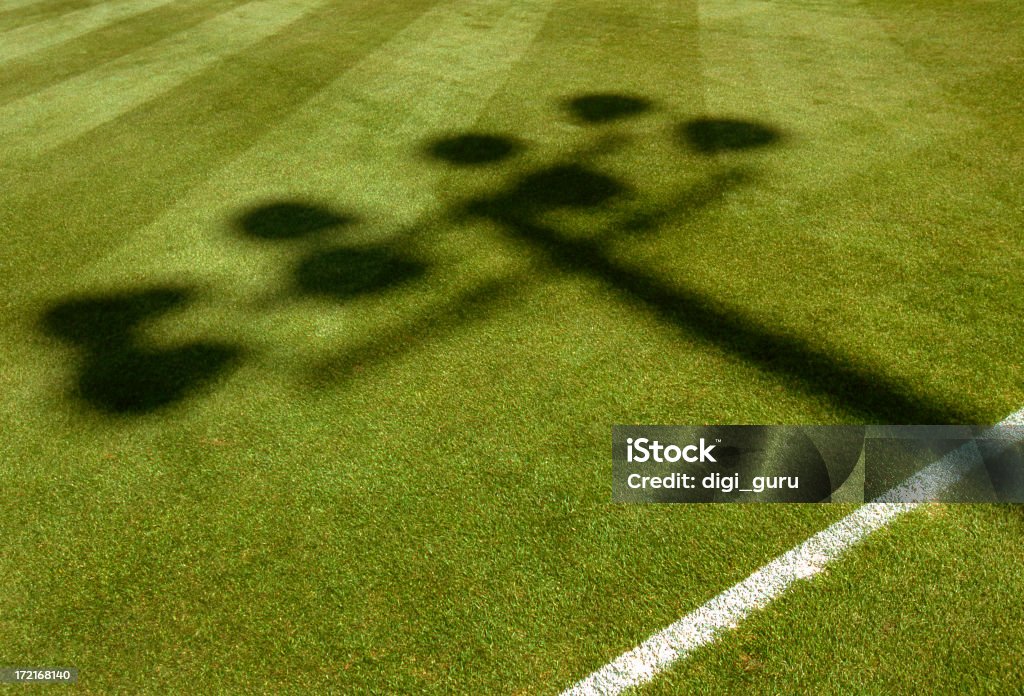 Stadio di luci e ombre sul campo di gioco. - Foto stock royalty-free di Attività ricreativa