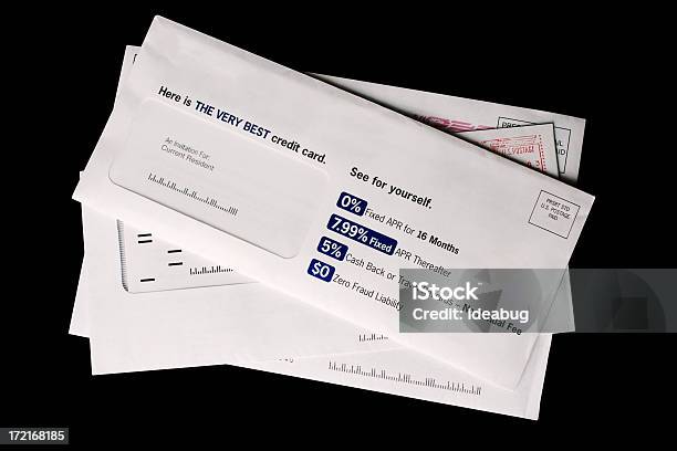 Junk Mail Stock Photo - Download Image Now - Junk Mail, Mail, Black Background