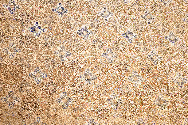 Ornate horseshoe arch of the Alhambra in Granada, Andalusia, Spain