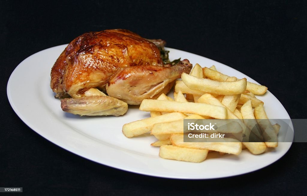 Frango e batata chips - Foto de stock de Assado royalty-free