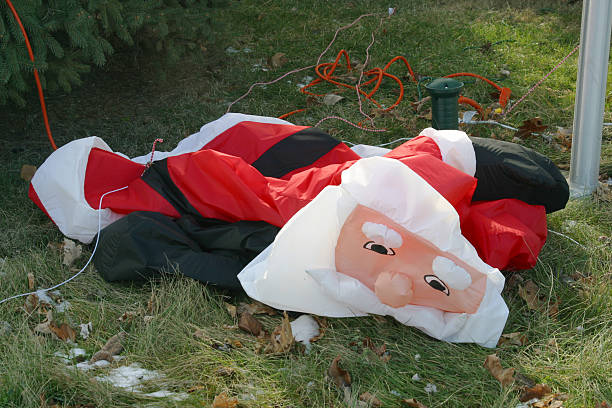 Holiday Fatigue 1, Christmas Stress, Stressed Out Santa Claus stock photo