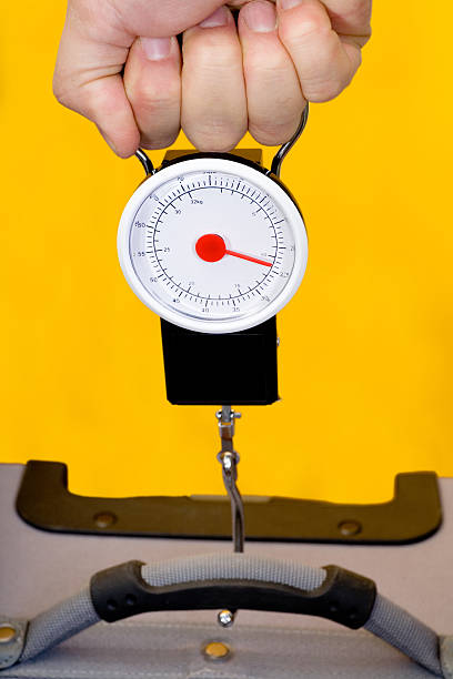 Measuring Luggage With A Hand Scale Stock Photo - Download Image Now -  Luggage, Scale, Weight Scale - iStock