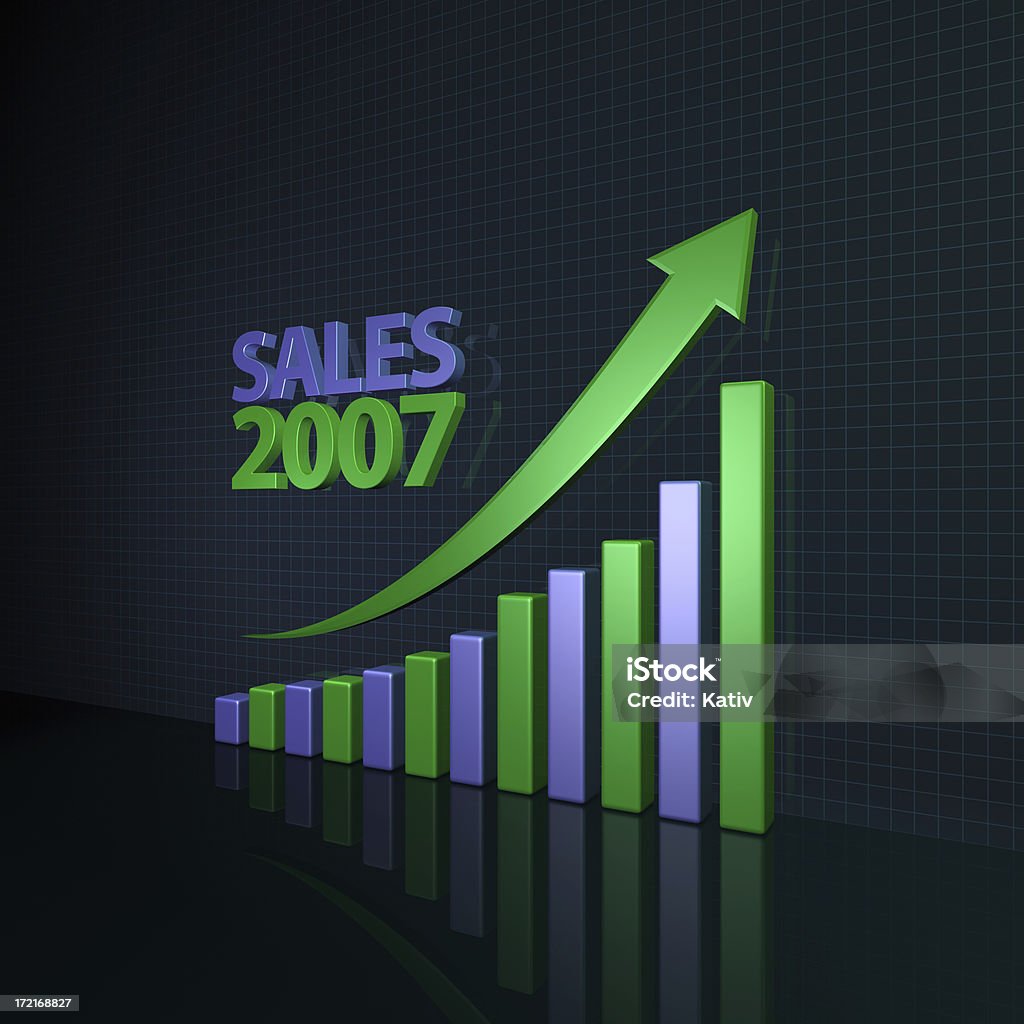 2007 년 매출 성장을 차트별 (XL - 로열티 프리 막대 그래프 스톡 사진