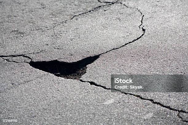 Pothole - zdjęcia stockowe i więcej obrazów Popękany - Popękany, Droga, Dziura w drodze