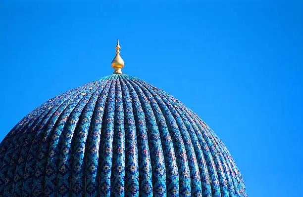 "Tiled dome of a mosque in Samarkand, UzbekistanMore images of same photographer in lightbox:"
