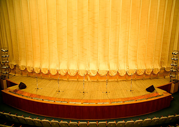 Empty stage Empty stage with closed curtain. opera stock pictures, royalty-free photos & images